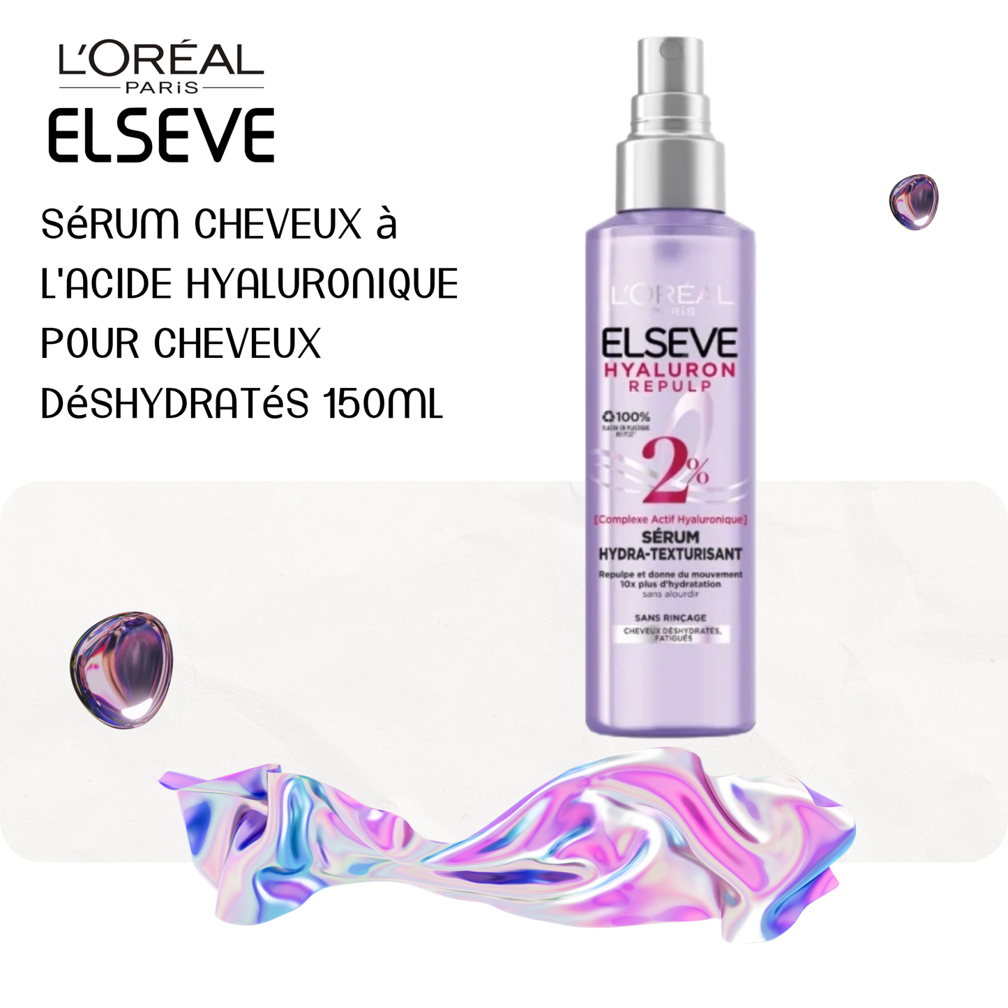 Sérum cheveux à l'acide hyaluronique pour cheveux déshydratés 150ml - ELSEVE