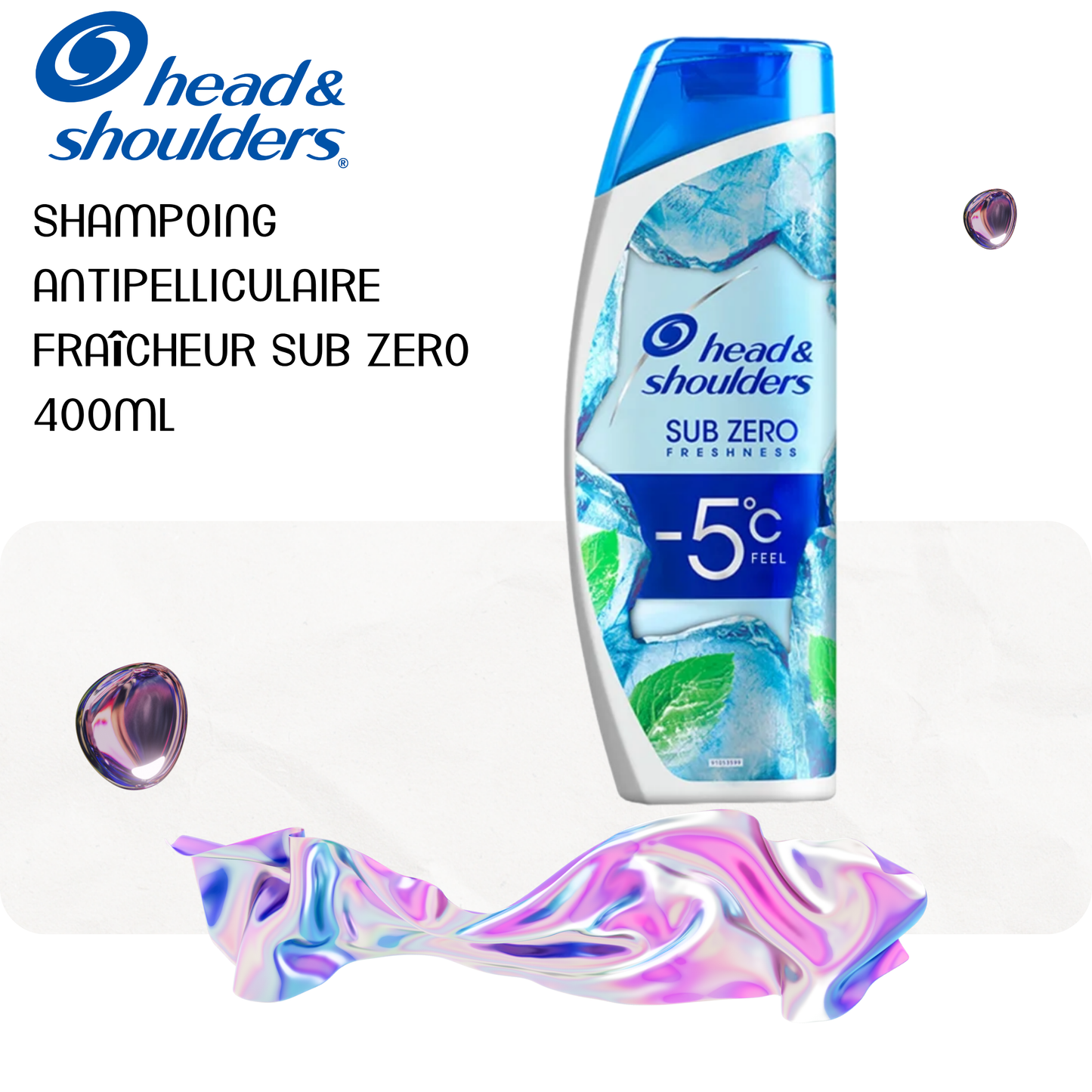 Shampoing antipelliculaire fraîcheur Sub Zero 400ml - HEAD & SHOULDERS