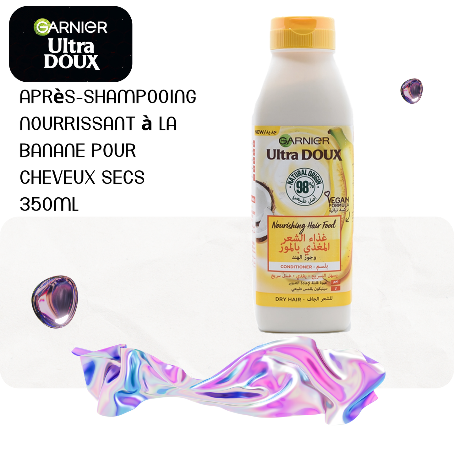 Après-Shampooing nourrissant à la banane pour cheveux secs 350ml - ULTRA DOUX