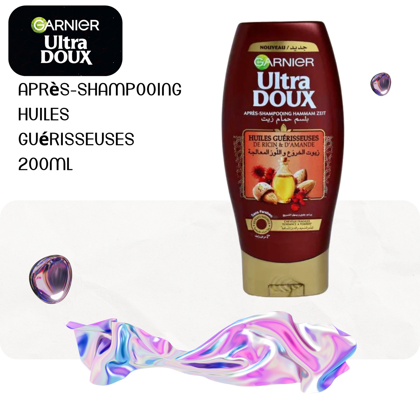 Après-Shampooing huiles guérisseuses 200ml - ULTRA DOUX