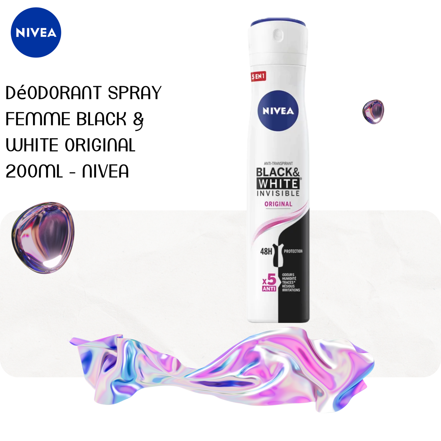 Déodorant spray Femme Black & White Original 200ml - NIVEA
