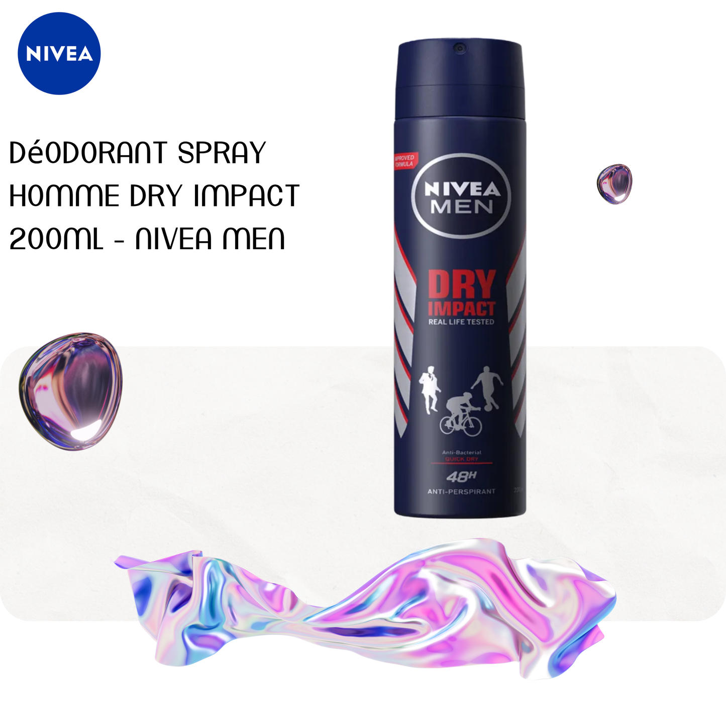 Déodorant spray Homme Dry Impact 200ml - NIVEA MEN