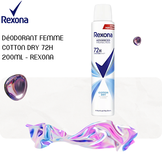Déodorant femme Cotton dry 72h 200ml - REXONA