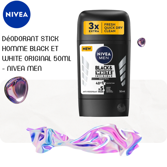 Déodorant stick homme Black et White Original 50ml - NIVEA MEN