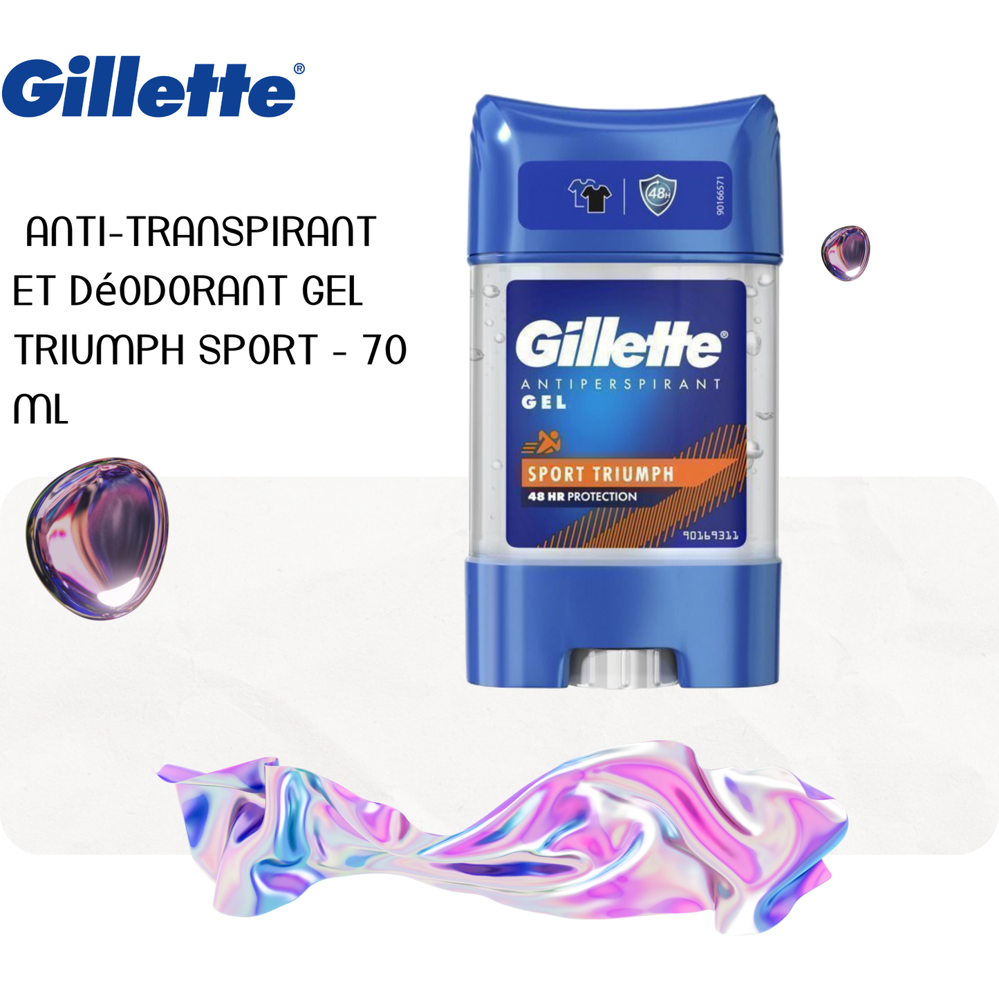Gillette Anti-transpirant et Déodorant Gel Cool Wave - 70 ml