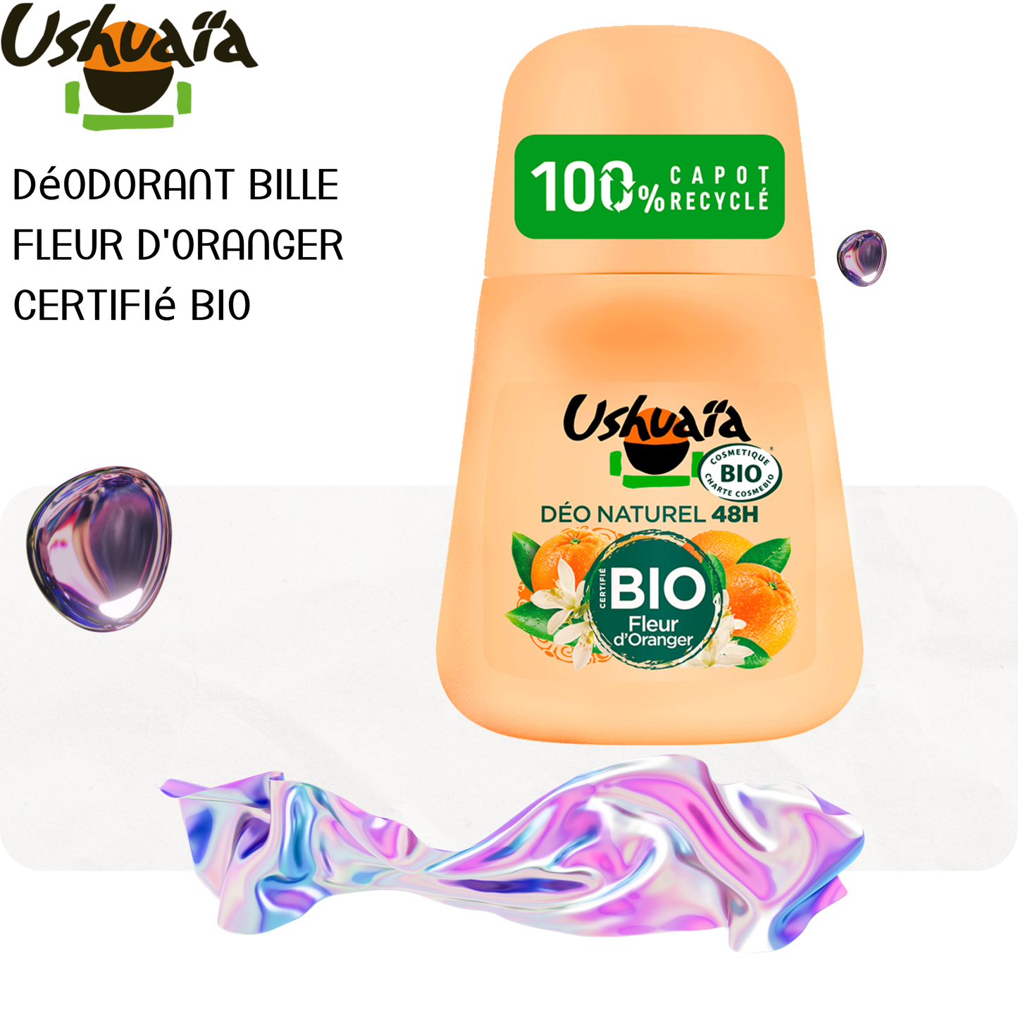 Déodorant Bille Fleur d'Oranger Certifié Bio - Uhsuaia