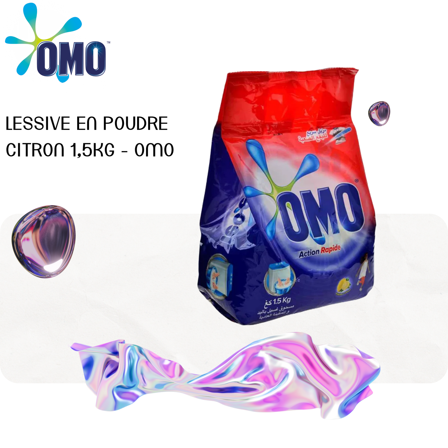 Lessive en poudre citron 1,5Kg - OMO