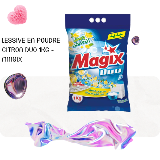 Lessive en poudre citron Duo 1Kg - MAGIX