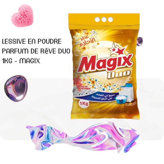 Lessive en poudre parfum de rêve Duo 1Kg - MAGIX