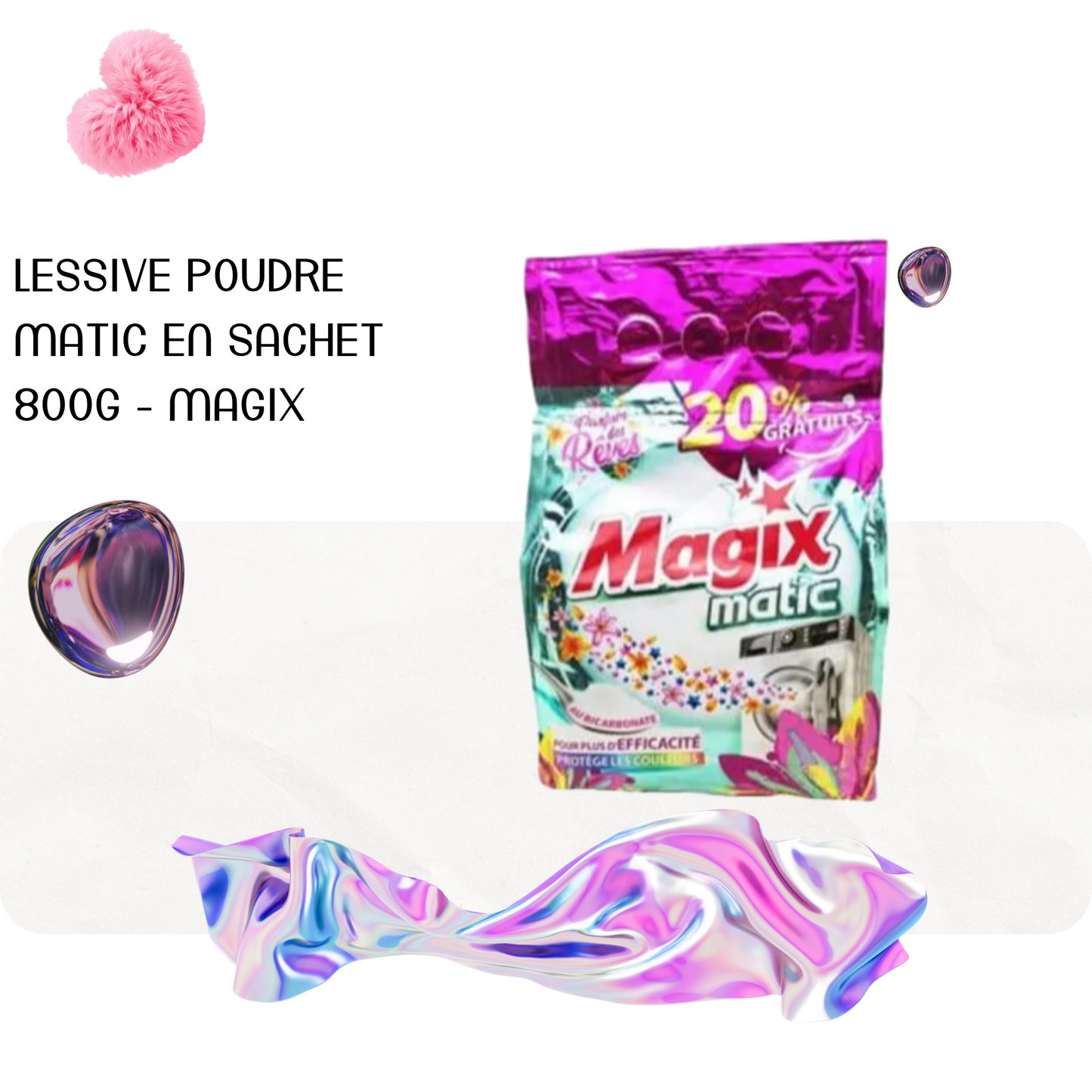 Lessive poudre matic en sachet 800g - MAGIX