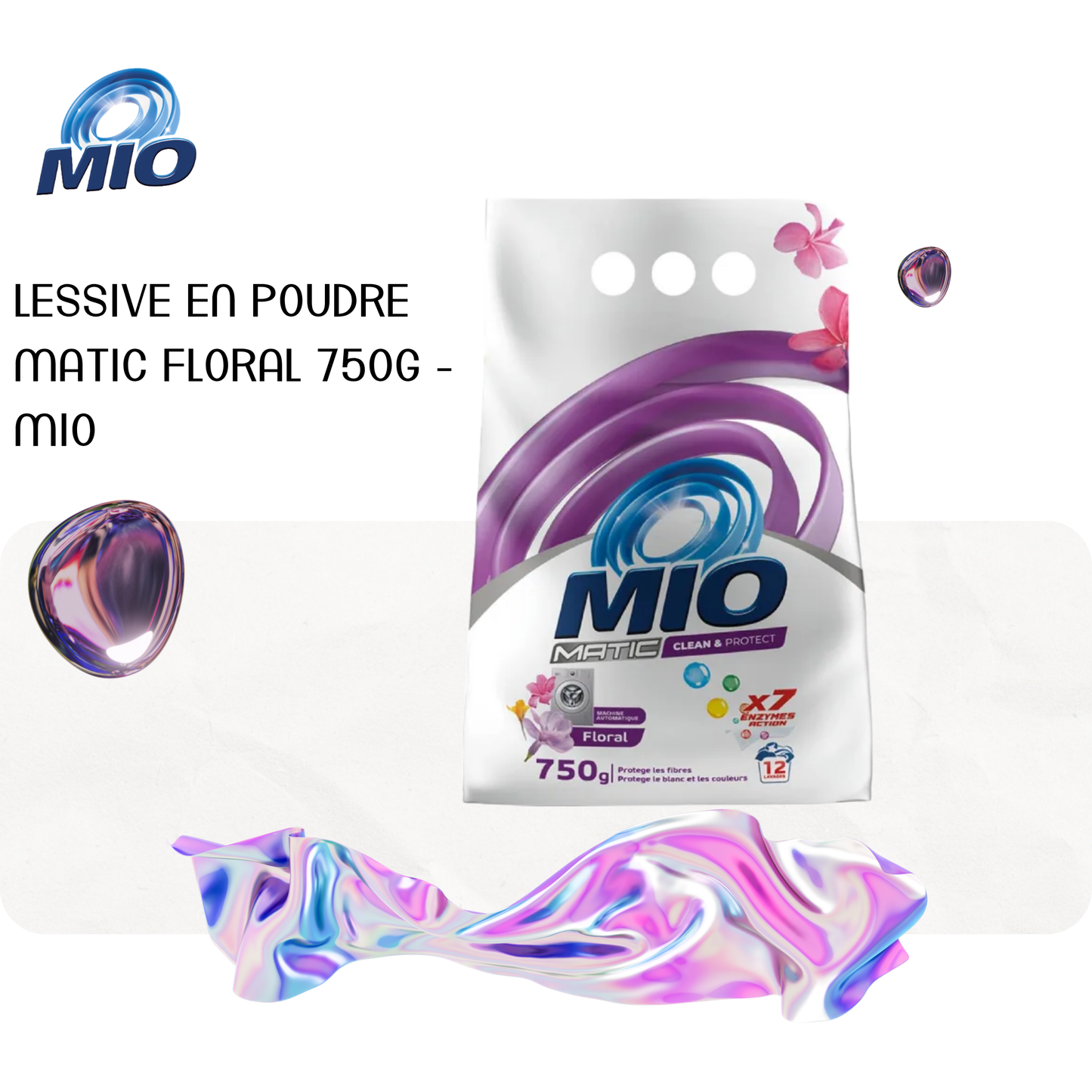 Lessive en poudre matic floral 750g - MIO