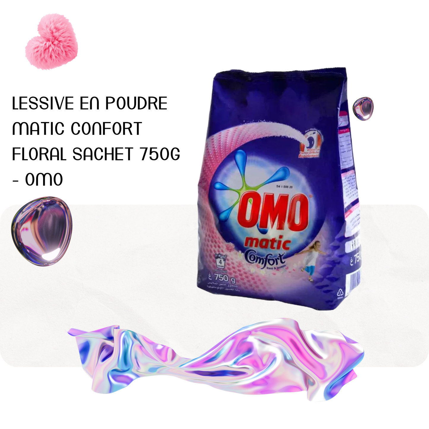 Lessive en poudre Matic Confort Floral sachet 750g - OMO