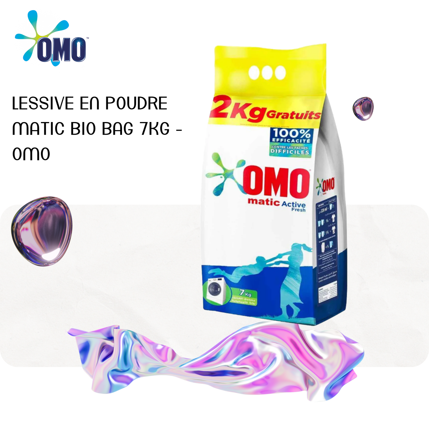 Lessive en poudre Matic Bio Bag 7kg - OMO