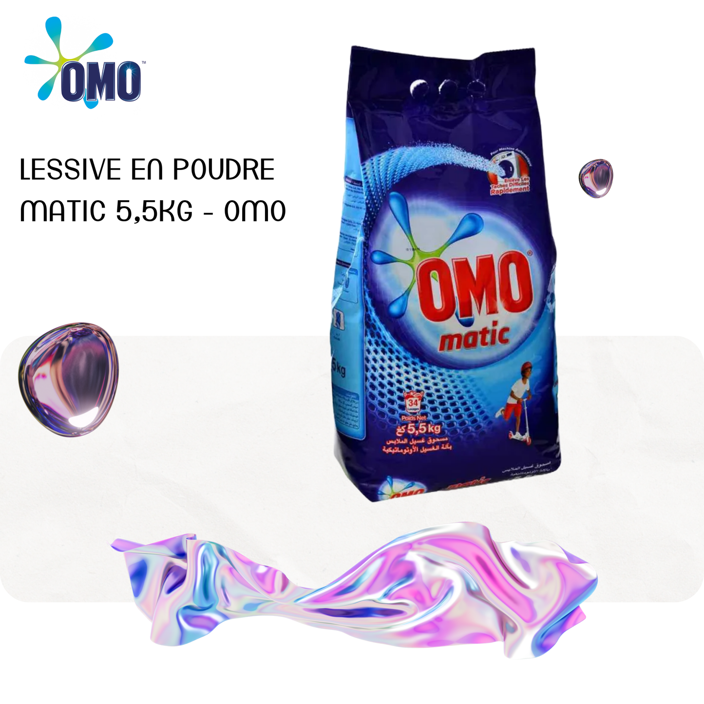 Lessive en poudre Matic 5,5kg - OMO