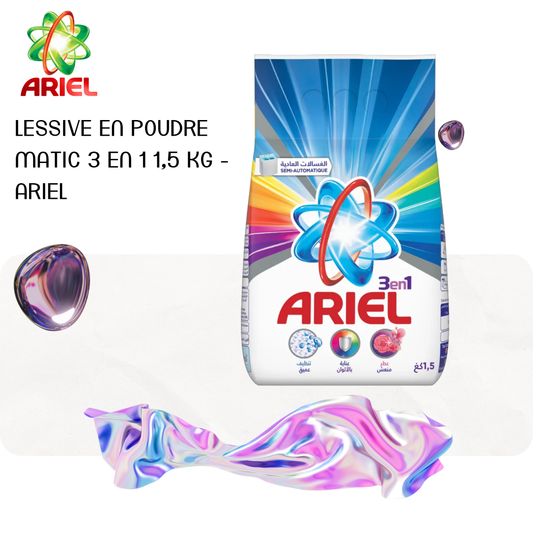 Lessive en poudre Matic 3 en 1 1,5 kg - ARIEL