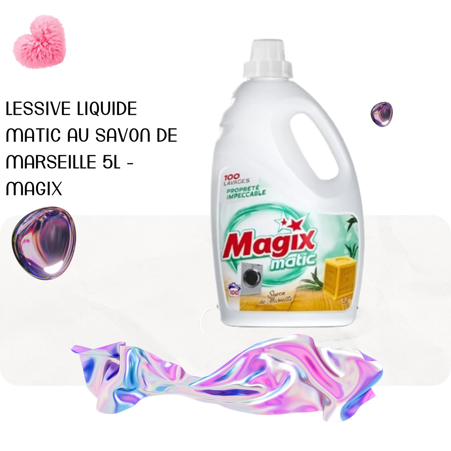 Lessive liquide Matic au savon de marseille 5L - MAGIX