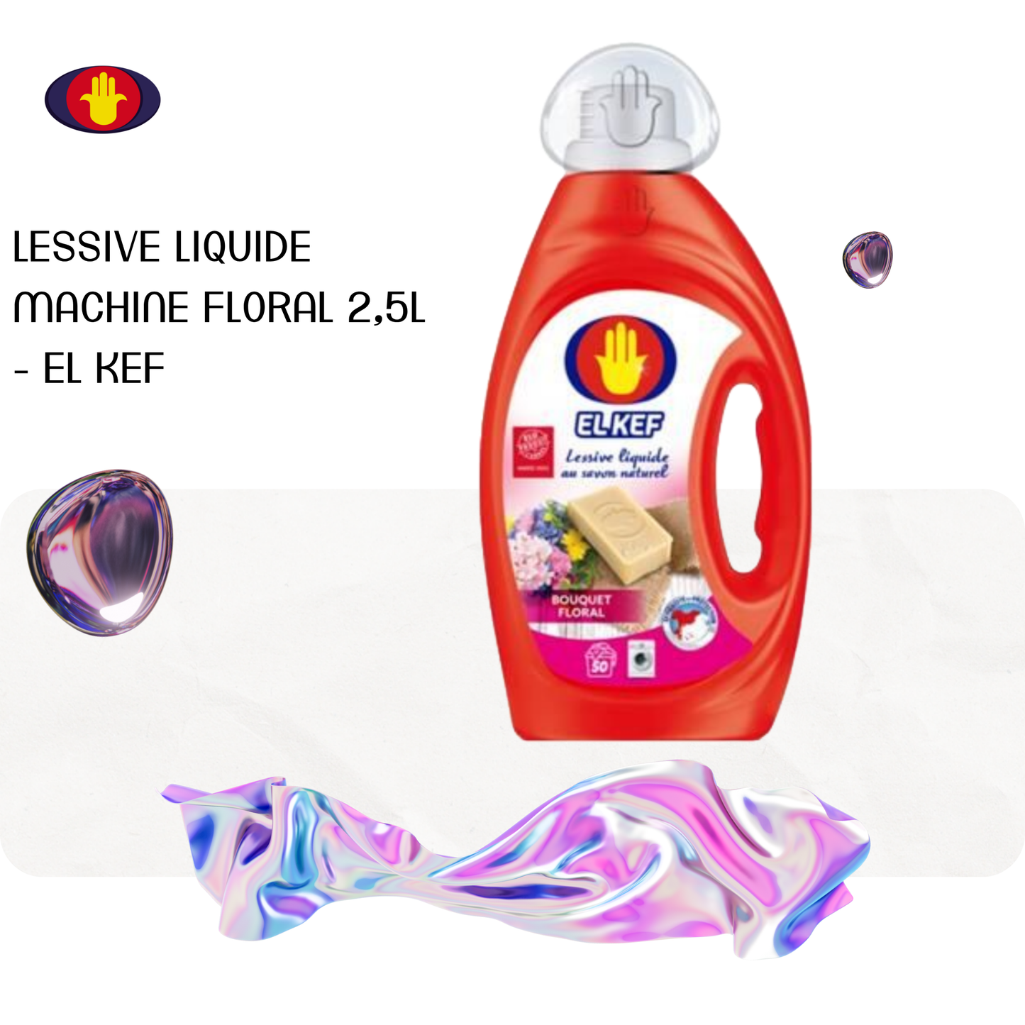 Lessive liquide machine floral 2,5L - EL KEF
