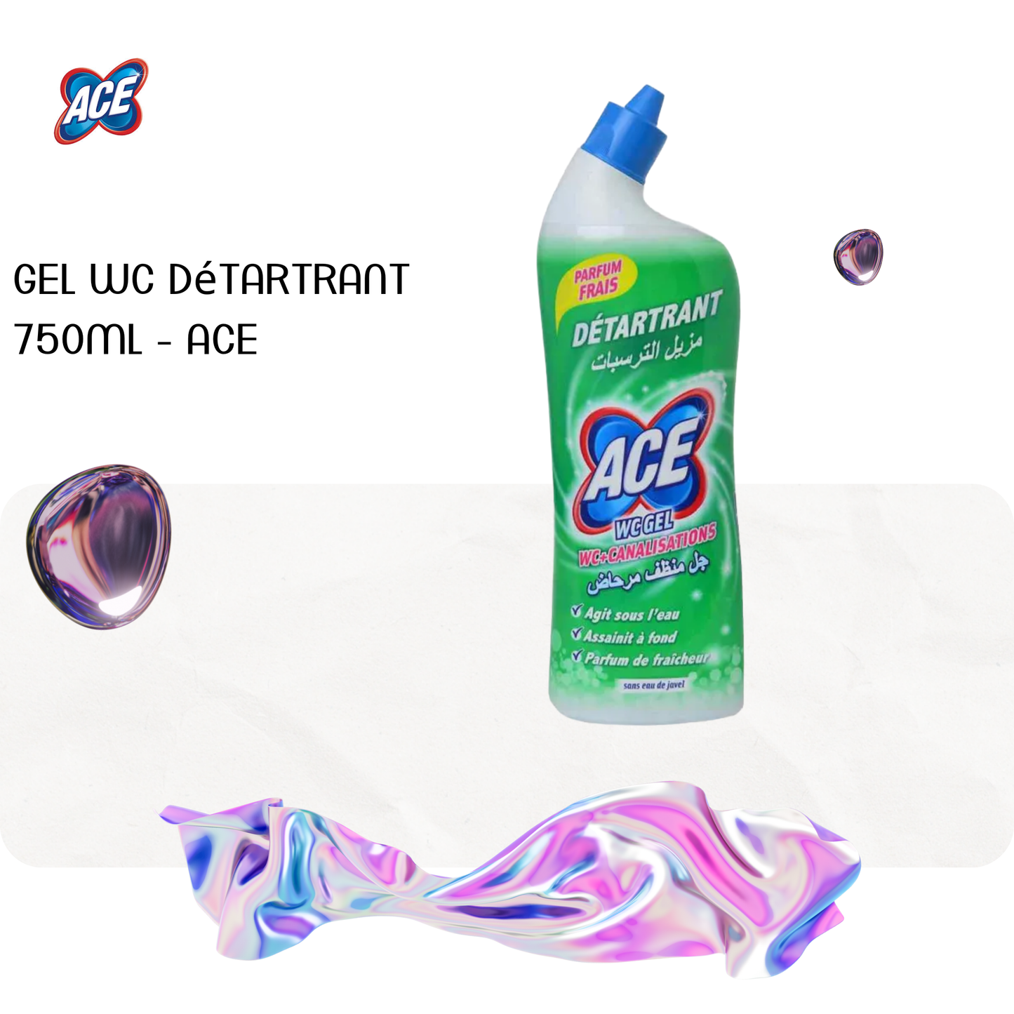 Gel WC détartrant 750ml - ACE