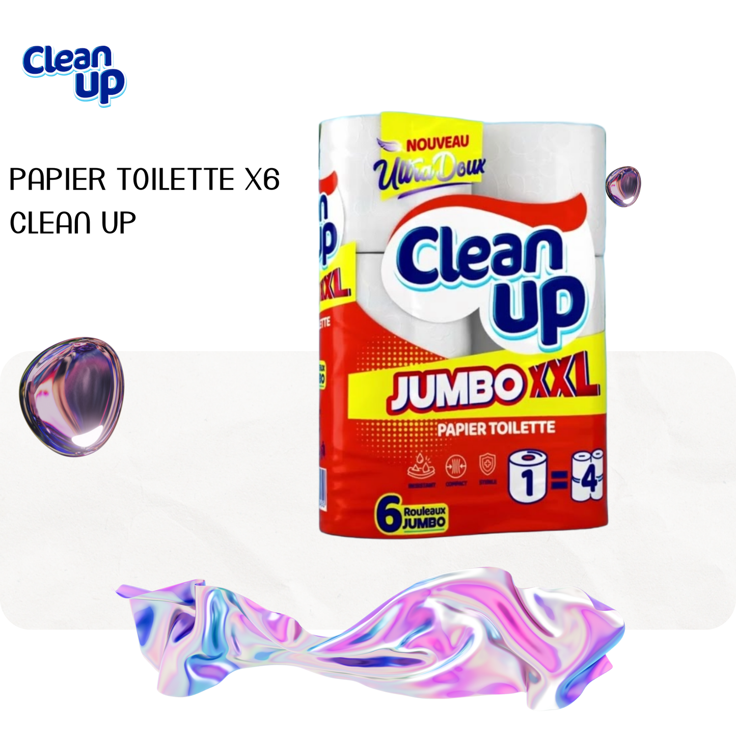 Papier toilette x6 cLEAN UP