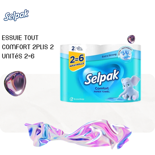Essuie tout comfort 2plis 2 unités 2=6 - SELPAK