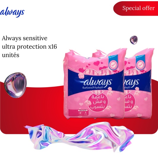 Serviette hygiénique sensitive ultra protection x16 unités - ALWAYS