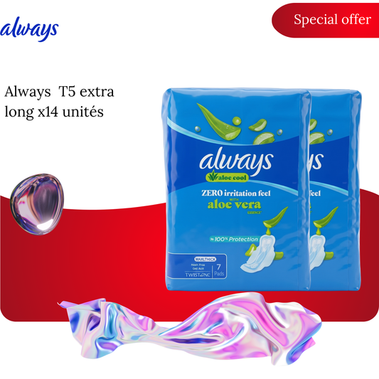 Serviette hygiénique T5 extra long x14 unités - ALWAYS