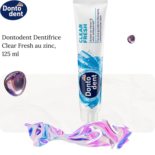Dontodent Dentifrice Clear Fresh au zinc, 125 ml