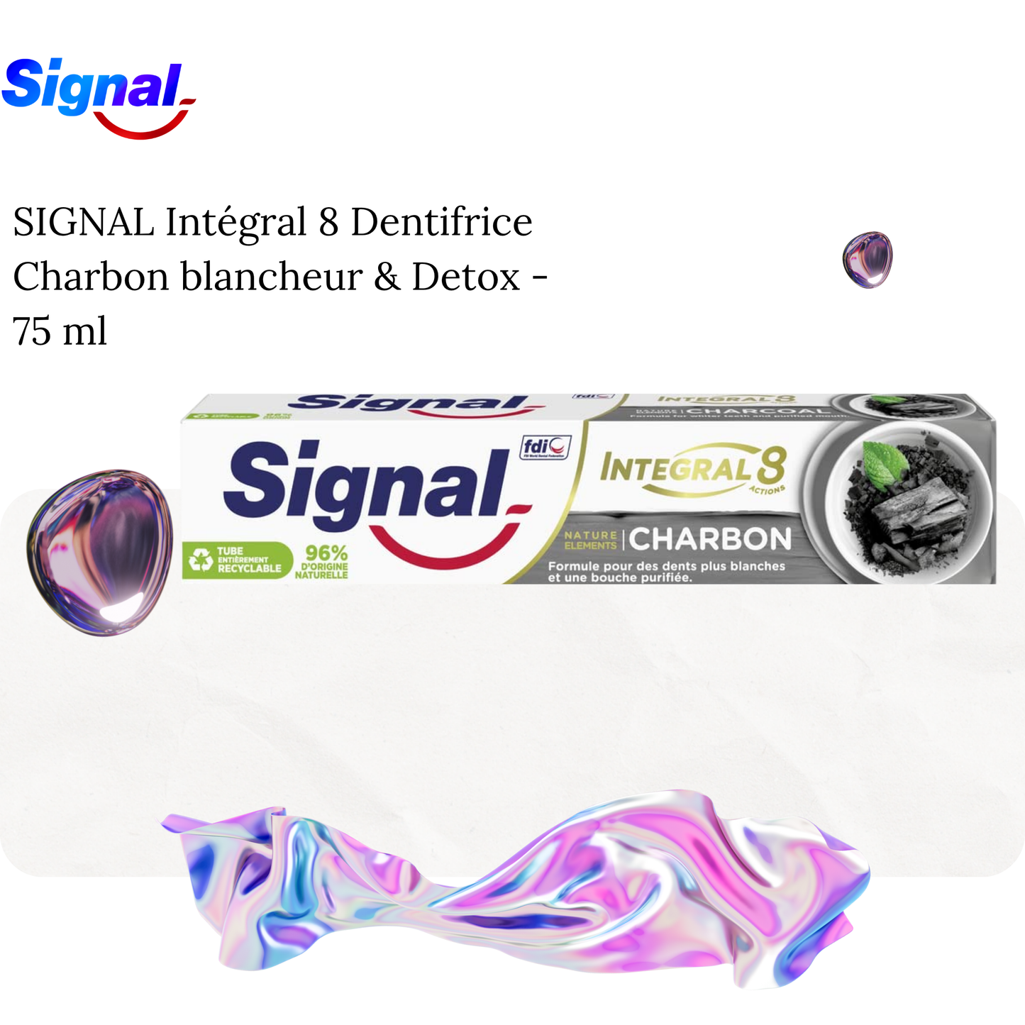 SIGNAL Intégral 8 Dentifrice Charbon blancheur & Detox - 75 ml