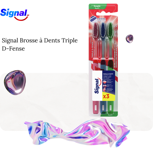 3 Brosses à Dents Triple D-Fense Confort Plus Souple - Signal