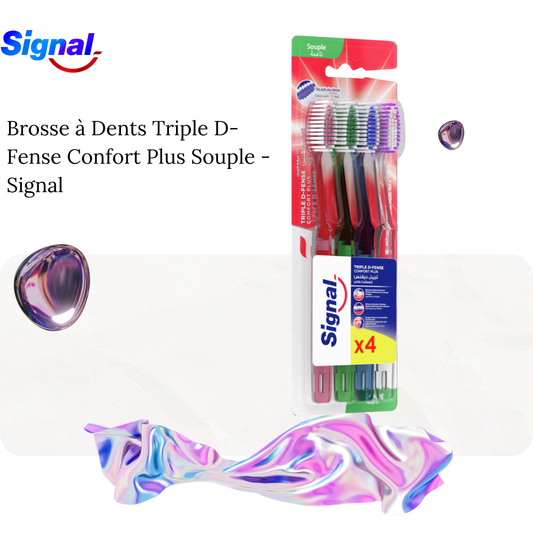 4 Brosses à Dents Triple D-Fense Confort Plus Souple - Signal