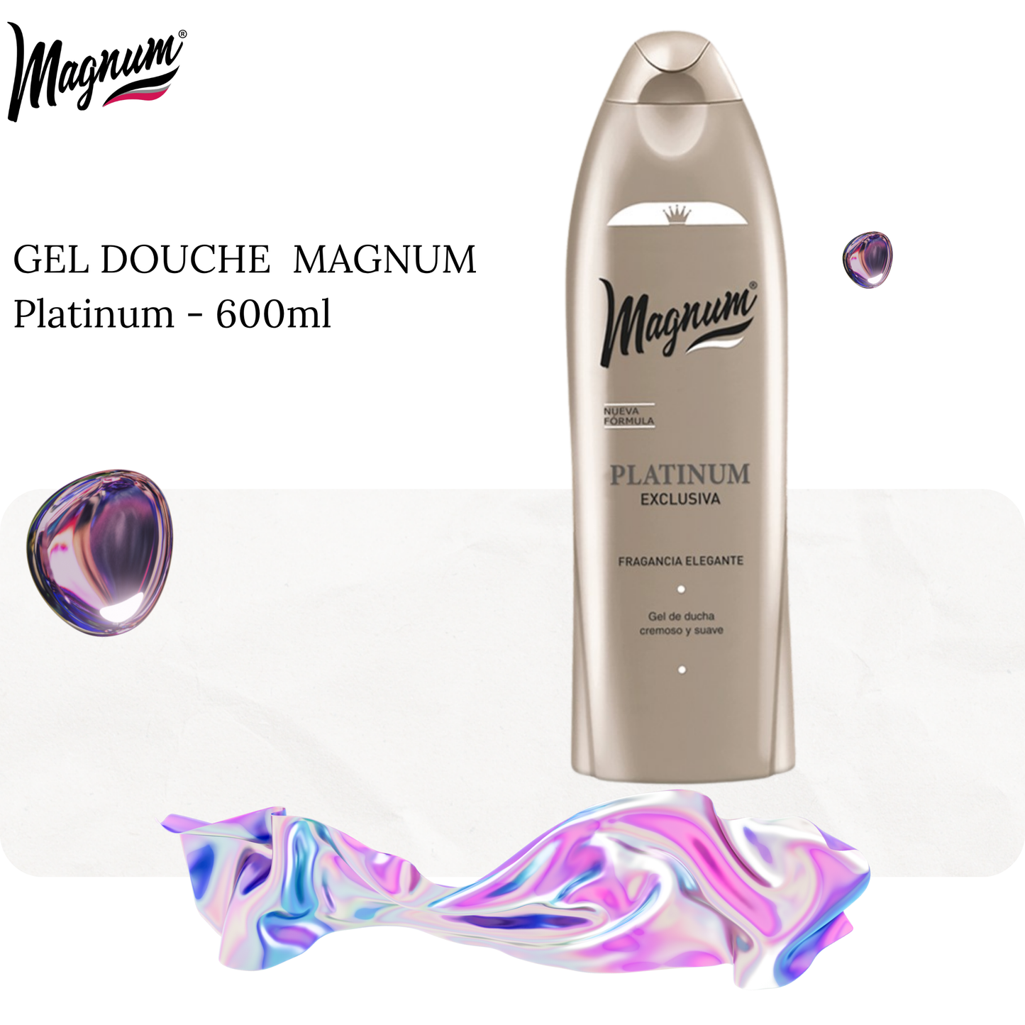 GEL DOUCHE  MAGNUM Platinum - 600ml