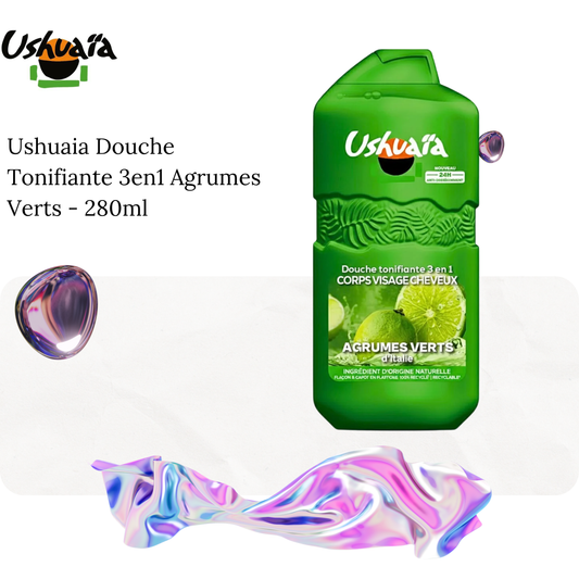 Ushuaia Douche Tonifiante 3en1 Agrumes Verts - 280ml