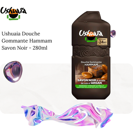 Ushuaia Douche Gommante Hammam Savon Noir - 280ml