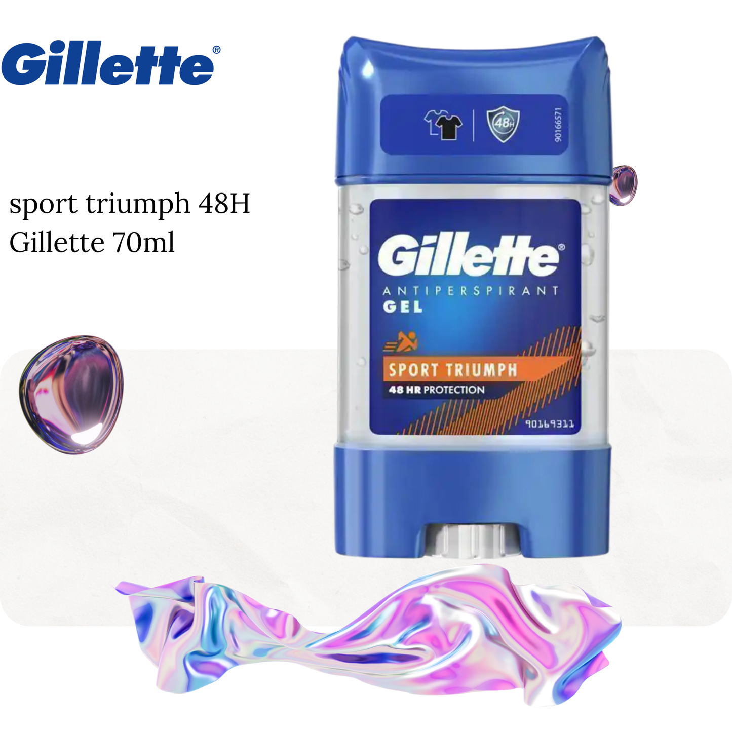 Gillette Anti-transpirant et Déodorant Gel Triumph Sport - 70 ml