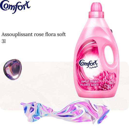 Assouplissant rose flora soft 3L - COMFORT