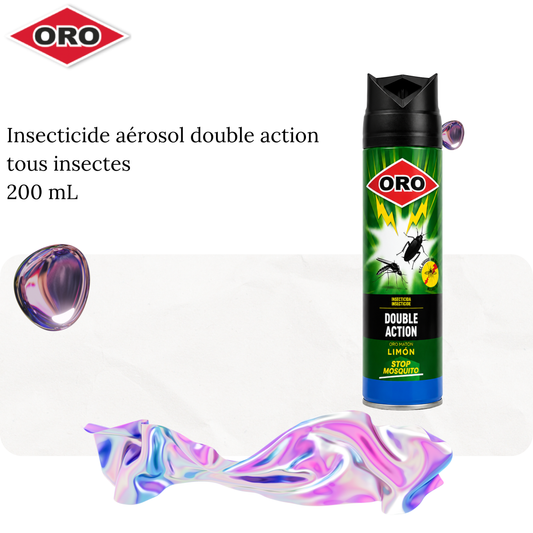 Insecticide aérosol double action tous insectes 200 mL - ORO