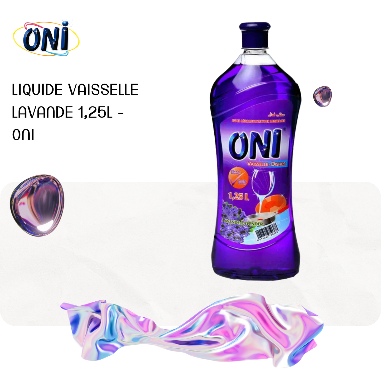 Liquide vaisselle lavande 1,25L - ONI