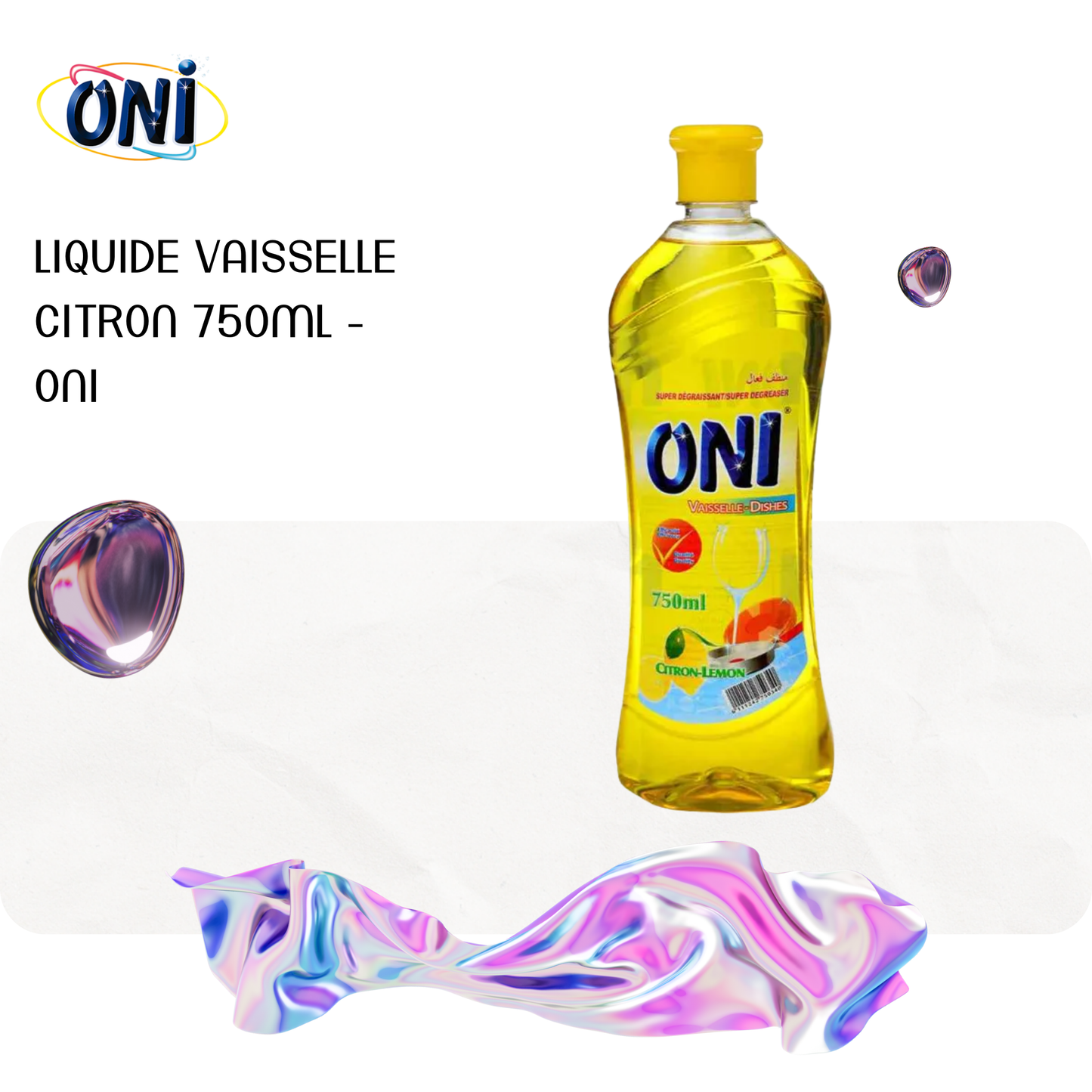 Liquide vaisselle citron 750ml - ONI
