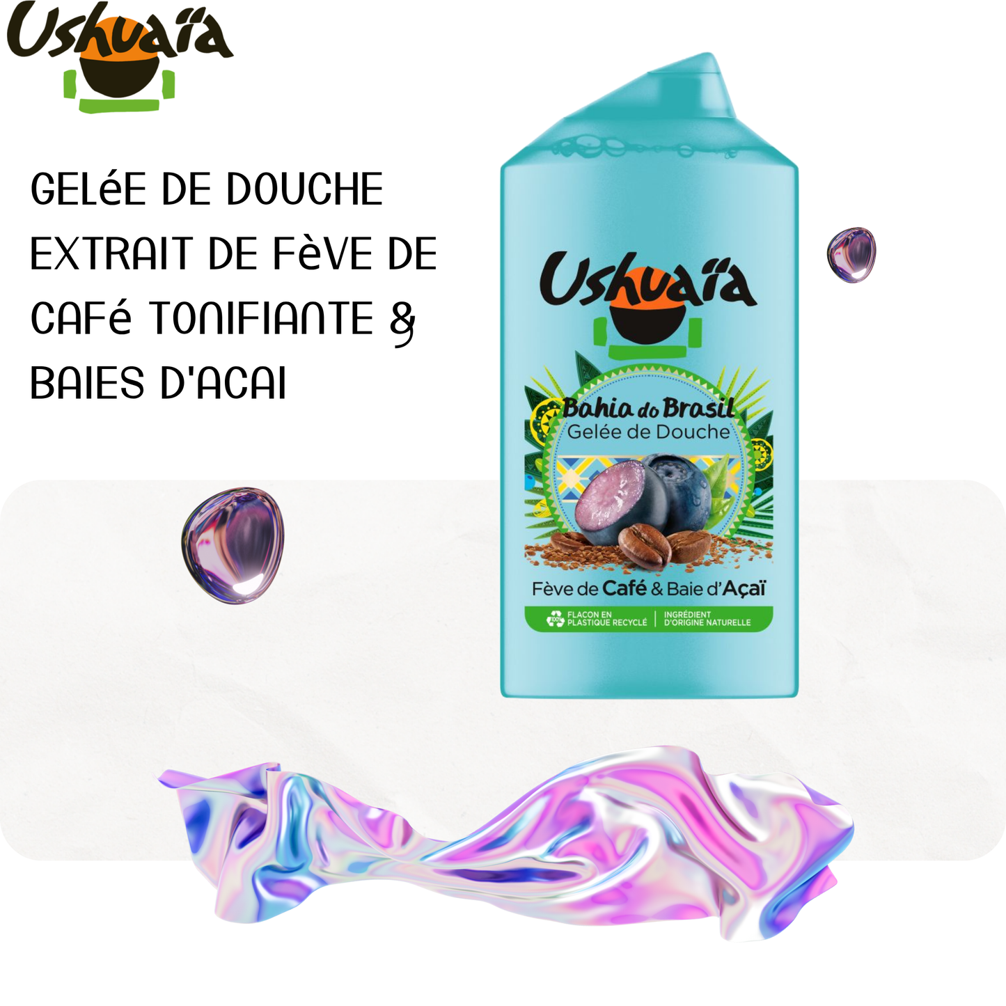Gelée de Douche Extrait de Fève de Café tonifiante & Baies d'Acai - Ushuaia