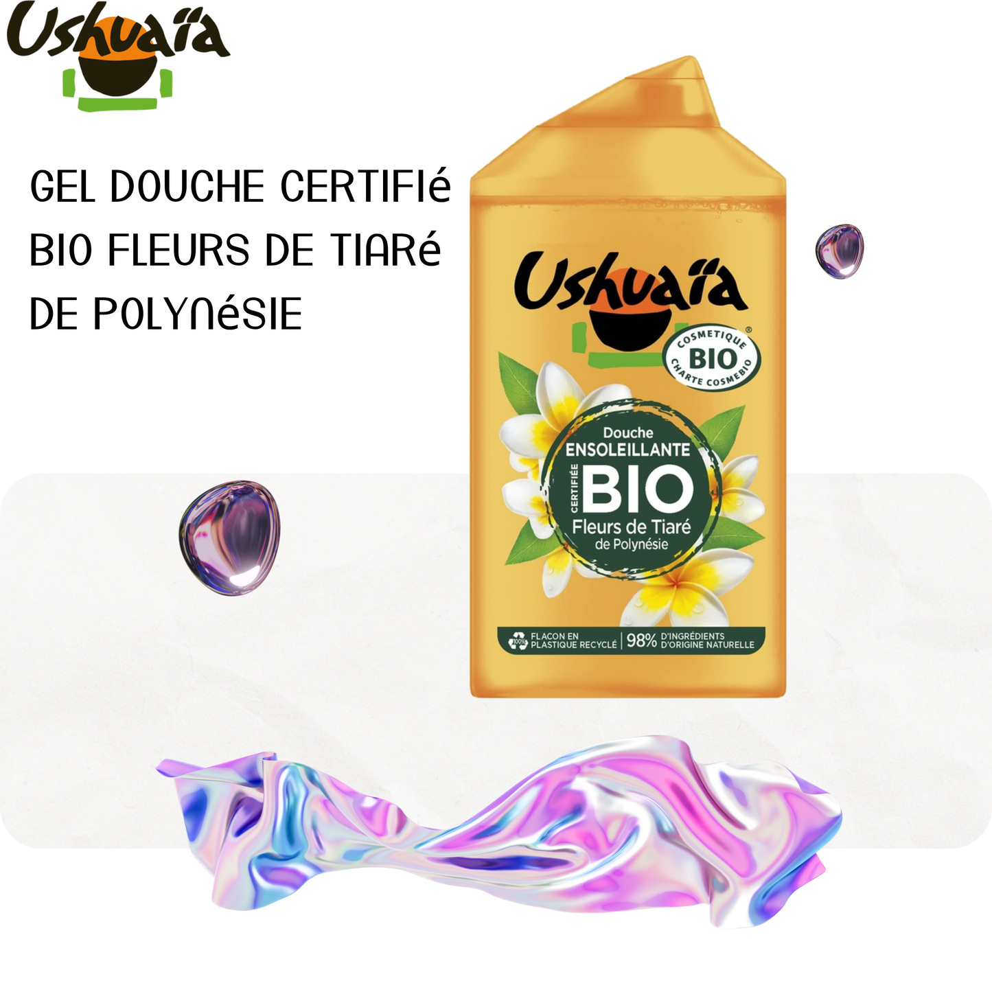 Gel Douche Certifié Bio Fleurs de Tiaré de Polynésie - Usuaia