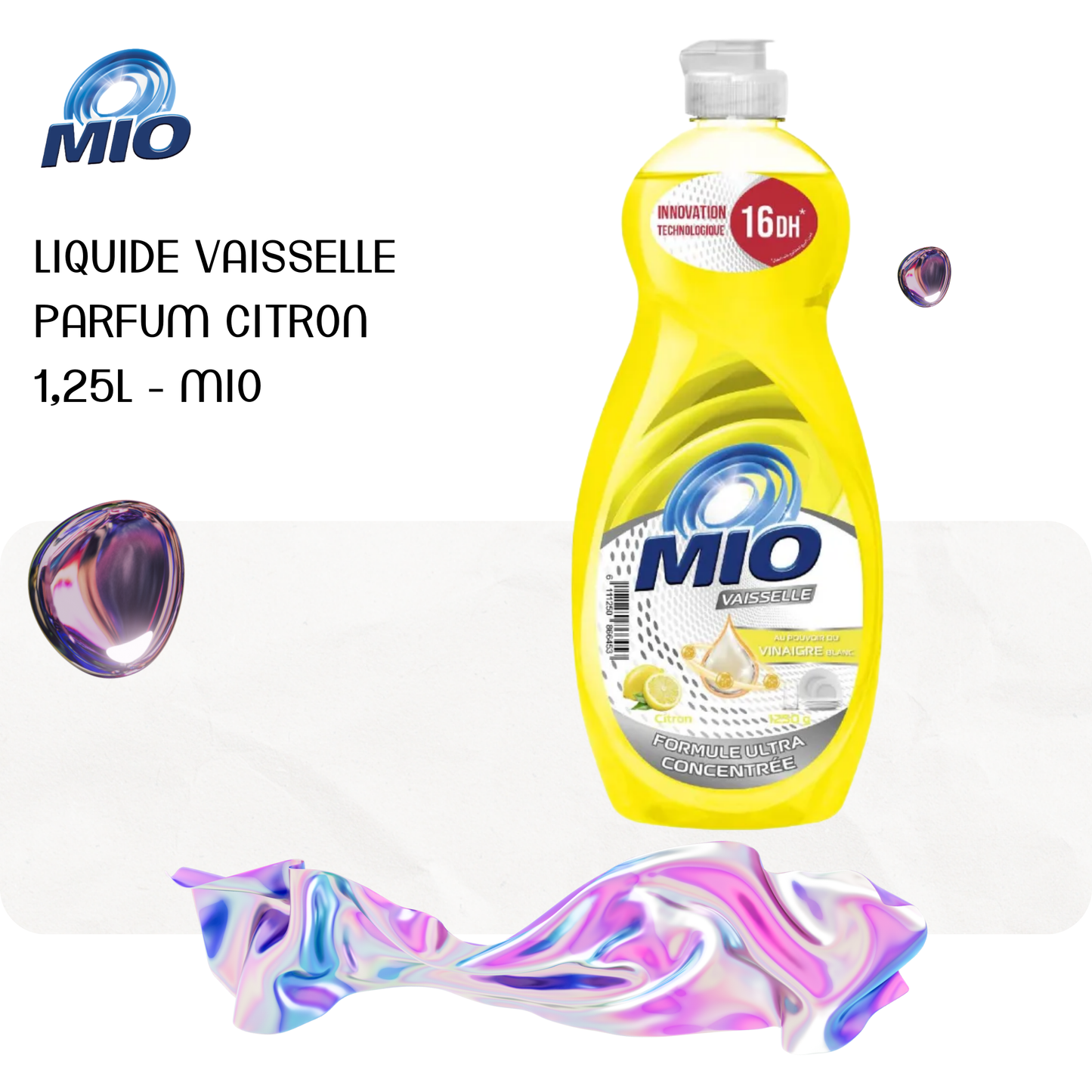 Liquide vaisselle parfum citron 1,25L - MIO