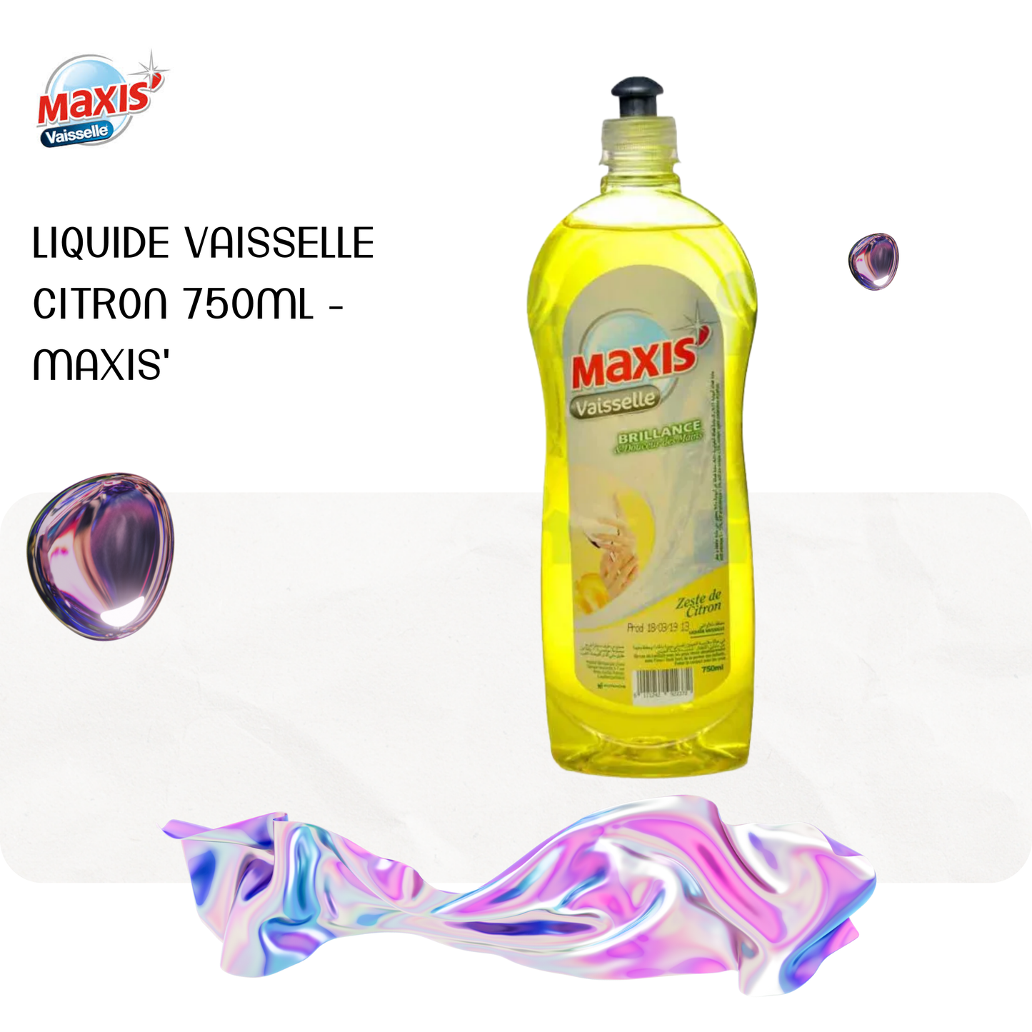 Liquide vaisselle citron 750ml - MAXIS'