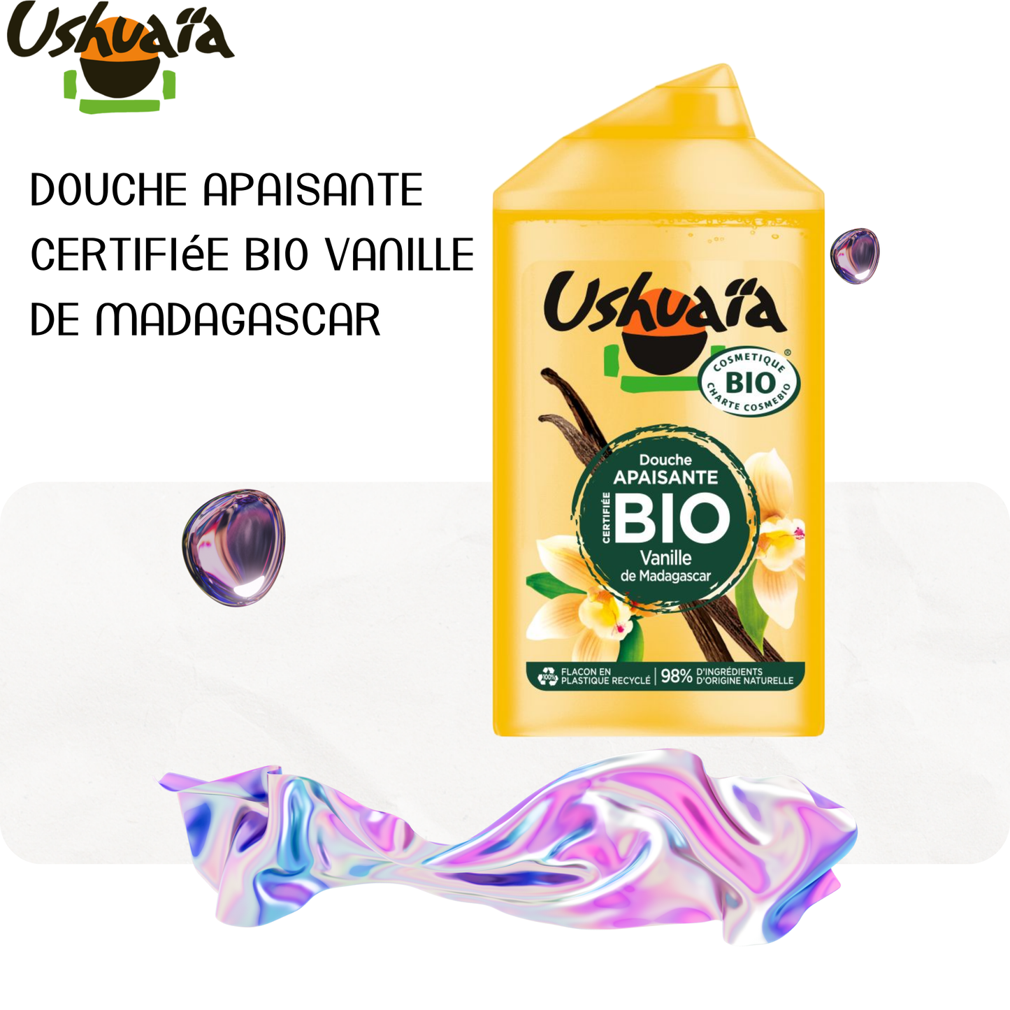 Douche Apaisante Certifiée Bio Vanille de Madagascar - Ushuaia