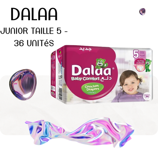 Dalaa Comfort Couches Bébé Junior Taille 5 - 36 Unités