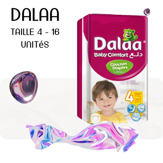Dalaa Couches bébé Taille 4 - 16 Unités