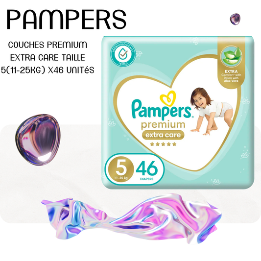 Couches Premium Extra Care Taille 5(11-25Kg) x46 unités - PAMPERS