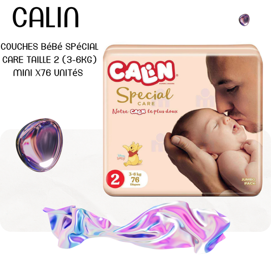 Couches bébé Spécial Care taille 2 (3-6kg) mini x76 unités - CALIN