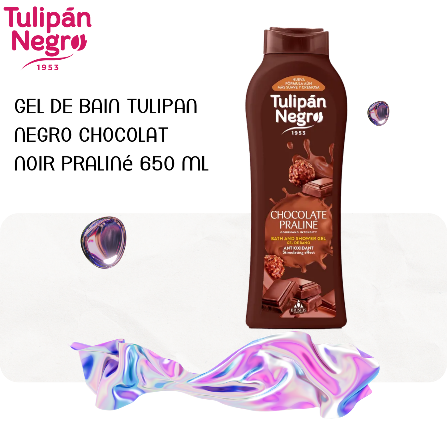 Gel de Bain Tulipan Negro Chocolat Noir Praliné 650 ml