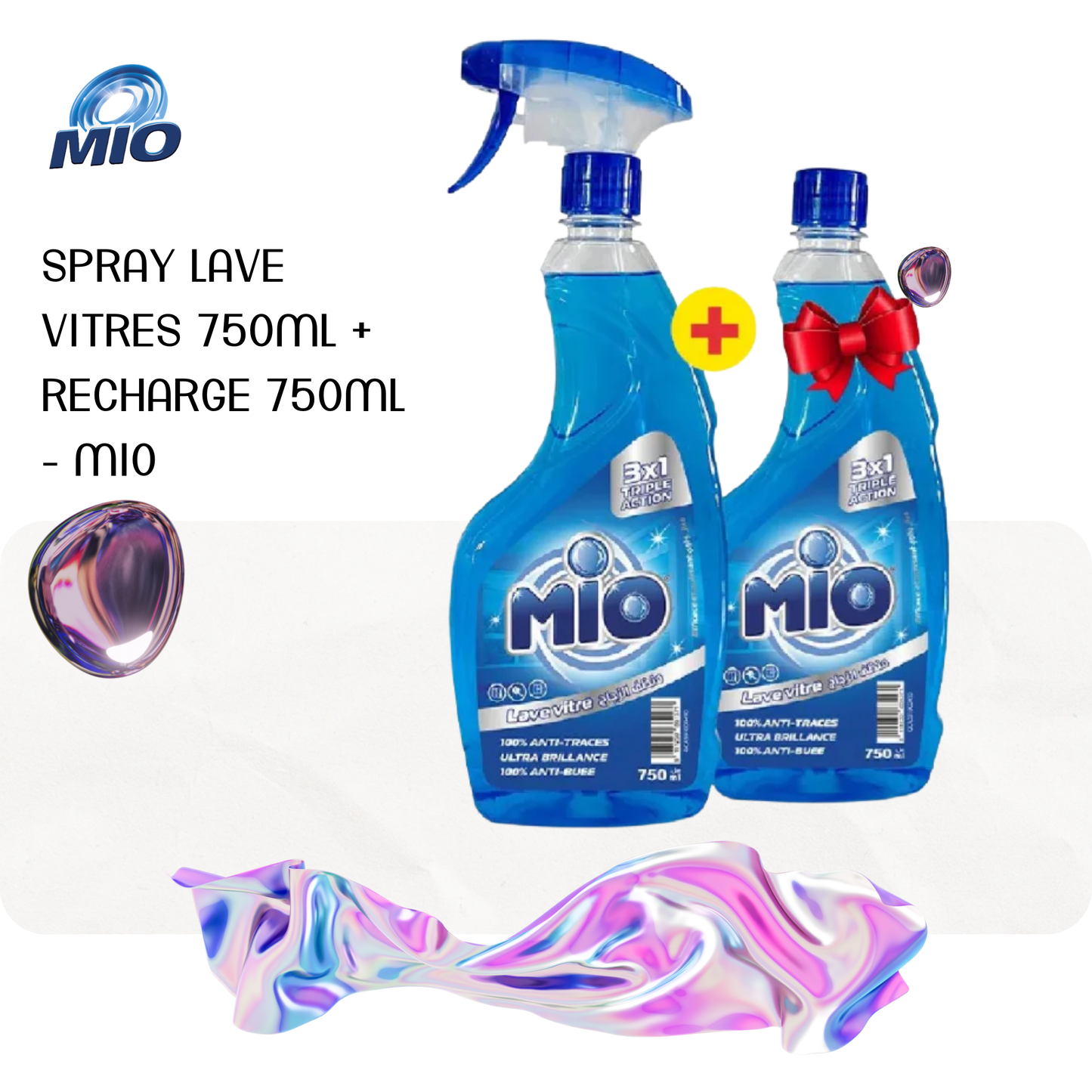 Spray lave vitres 750ml + recharge 750ml - MIO