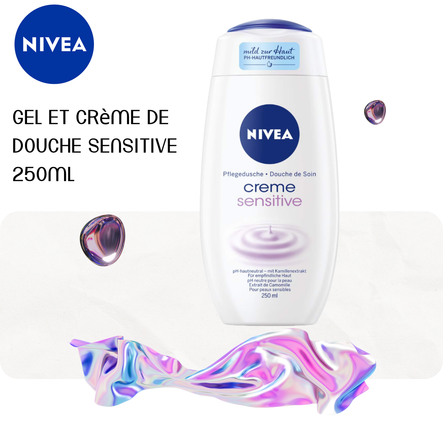 Gel et crème de douche Sensitive 250ml - NIVEA